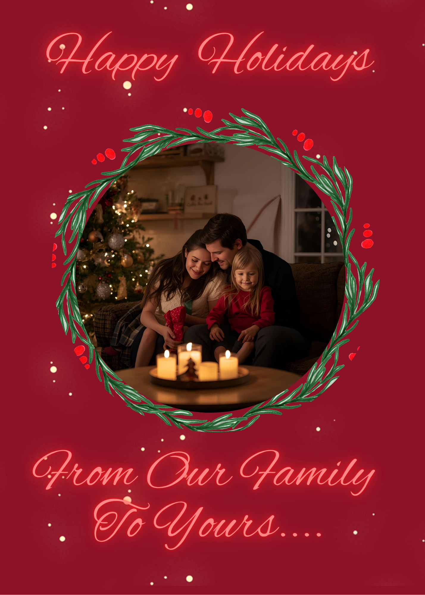 Personalized “From Our Family to Yours” Holiday Card Set – 10 Pack