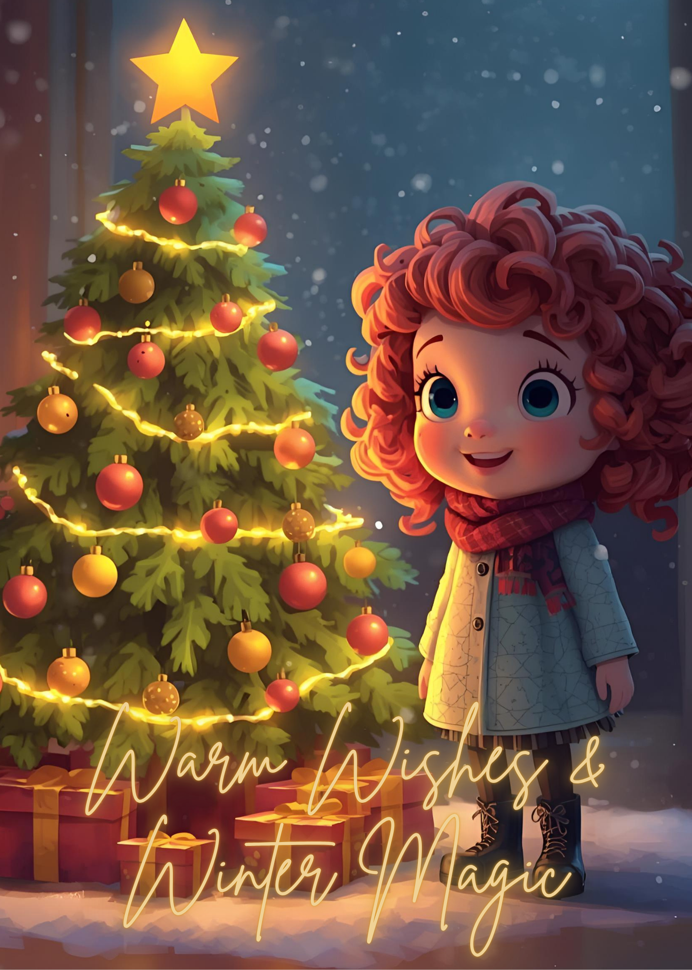 Personalized “Warm Wishes & Winter Magic” Christmas Card Set – 10 Pack